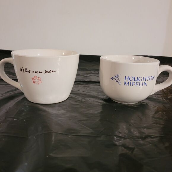 large white ceramic mug "its hot cocoa season" & Hougton Mifflin  Microwave safe - Picture 1 of 9